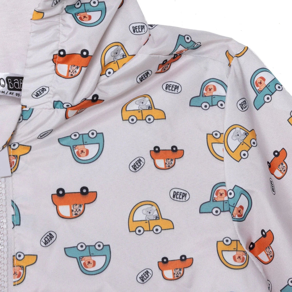 HelloBaby Hooded Baby Raincoat (9-12 Months to 4-5 Years) - Ecru Printed