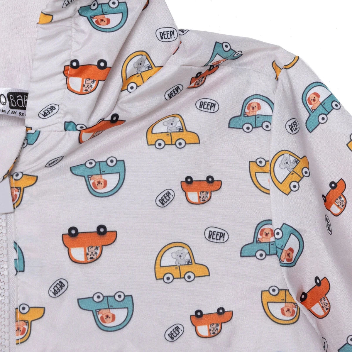 HelloBaby Hooded Baby Raincoat (9-12 Months to 4-5 Years) - Ecru Printed
