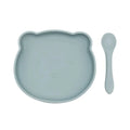 BLW Essentials Bear Plate and Spoon - Dusky Blue