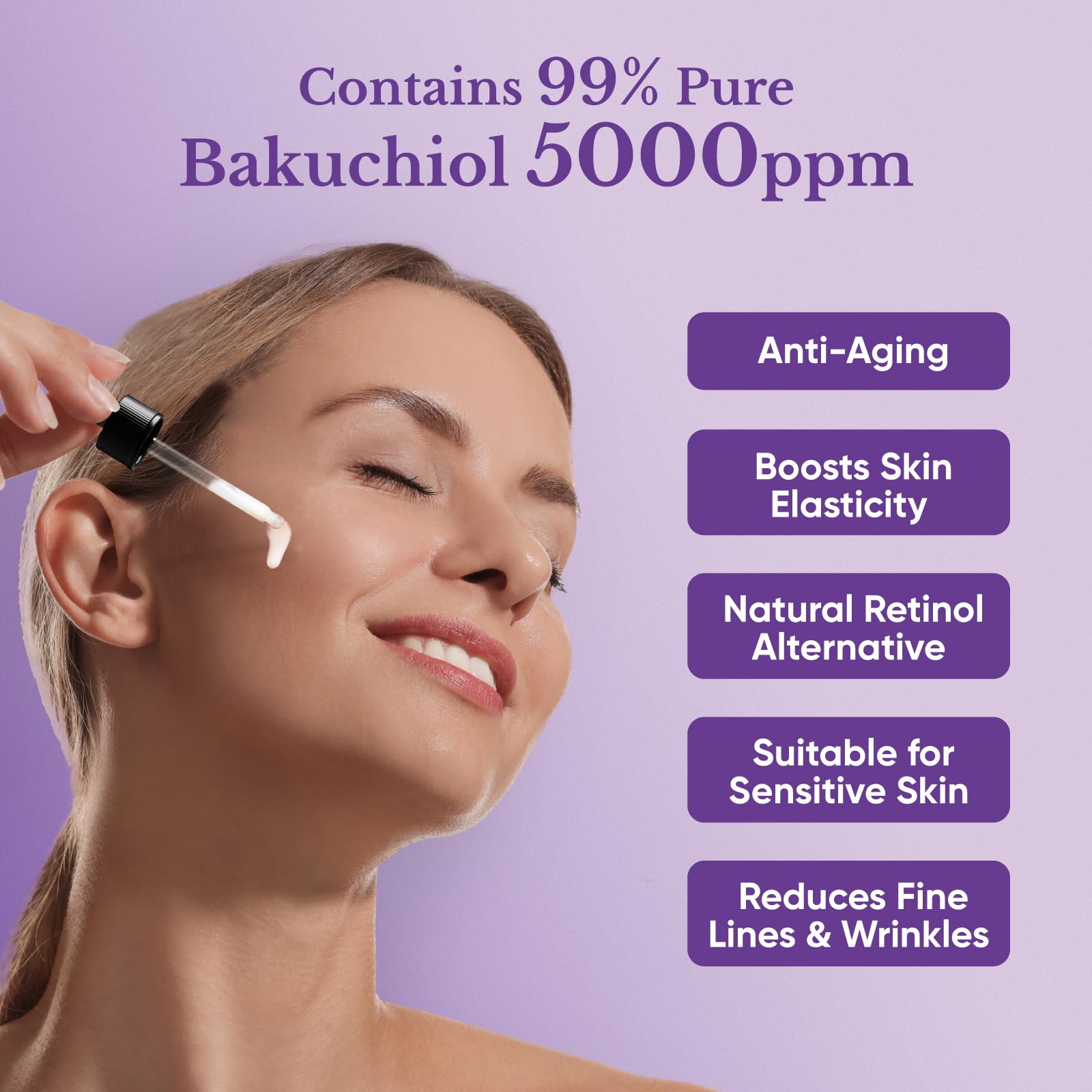 1HEROLABS Bakuchiol Serum – Gentle Retinol Alternative for Sensitive Skin, Vitamin E, Hyaluronic Acid & Collagen (1 oz)