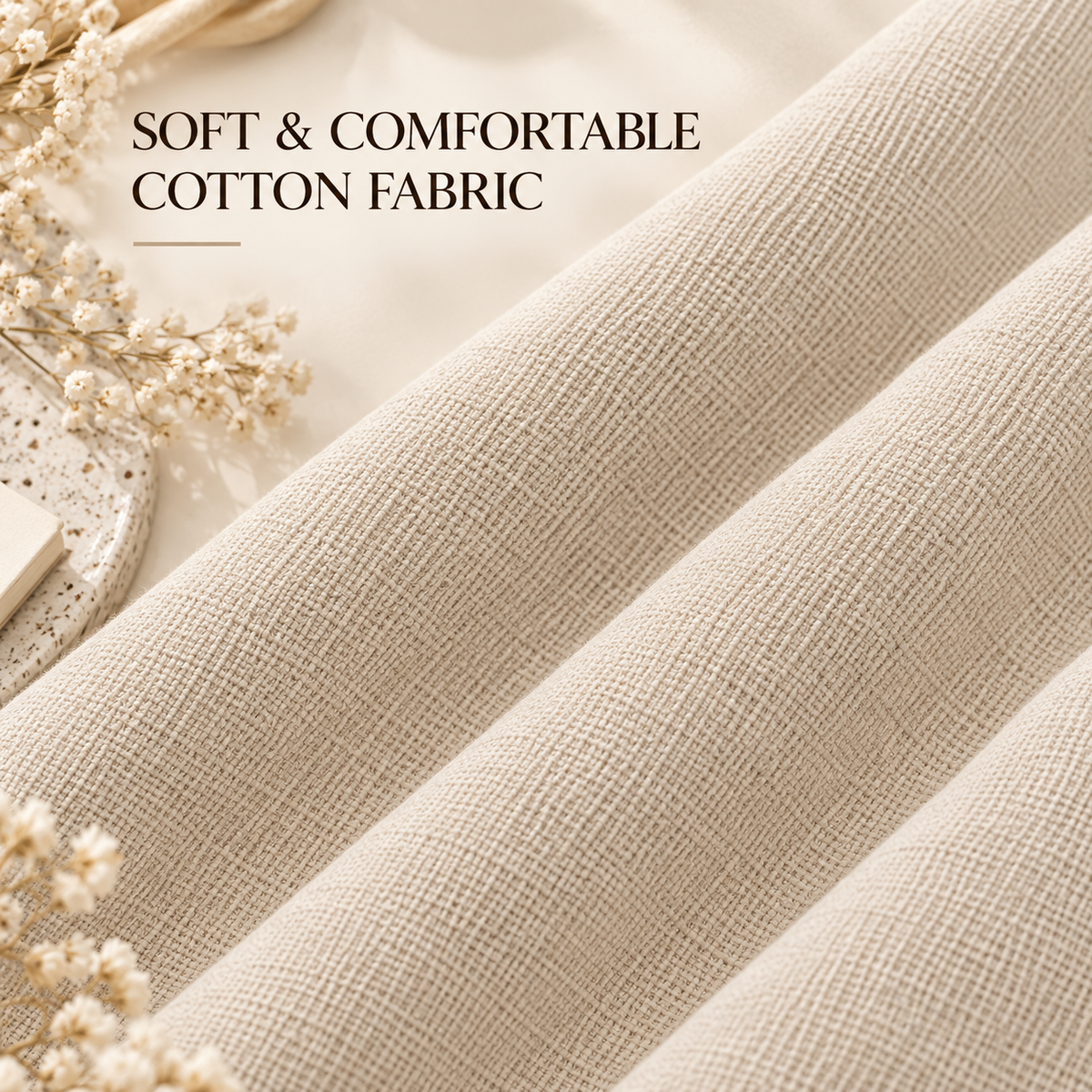 Ivory Cream Cotton Scarf – Soft, Comfortable Everyday Essential
