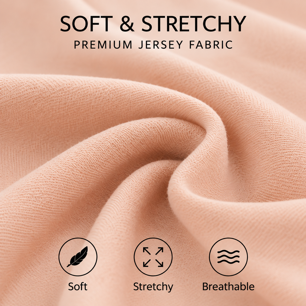 Premium Jersey Scarf Soft Stretchy Lightweight Hijab Wrap Headscarf Peach Pink
