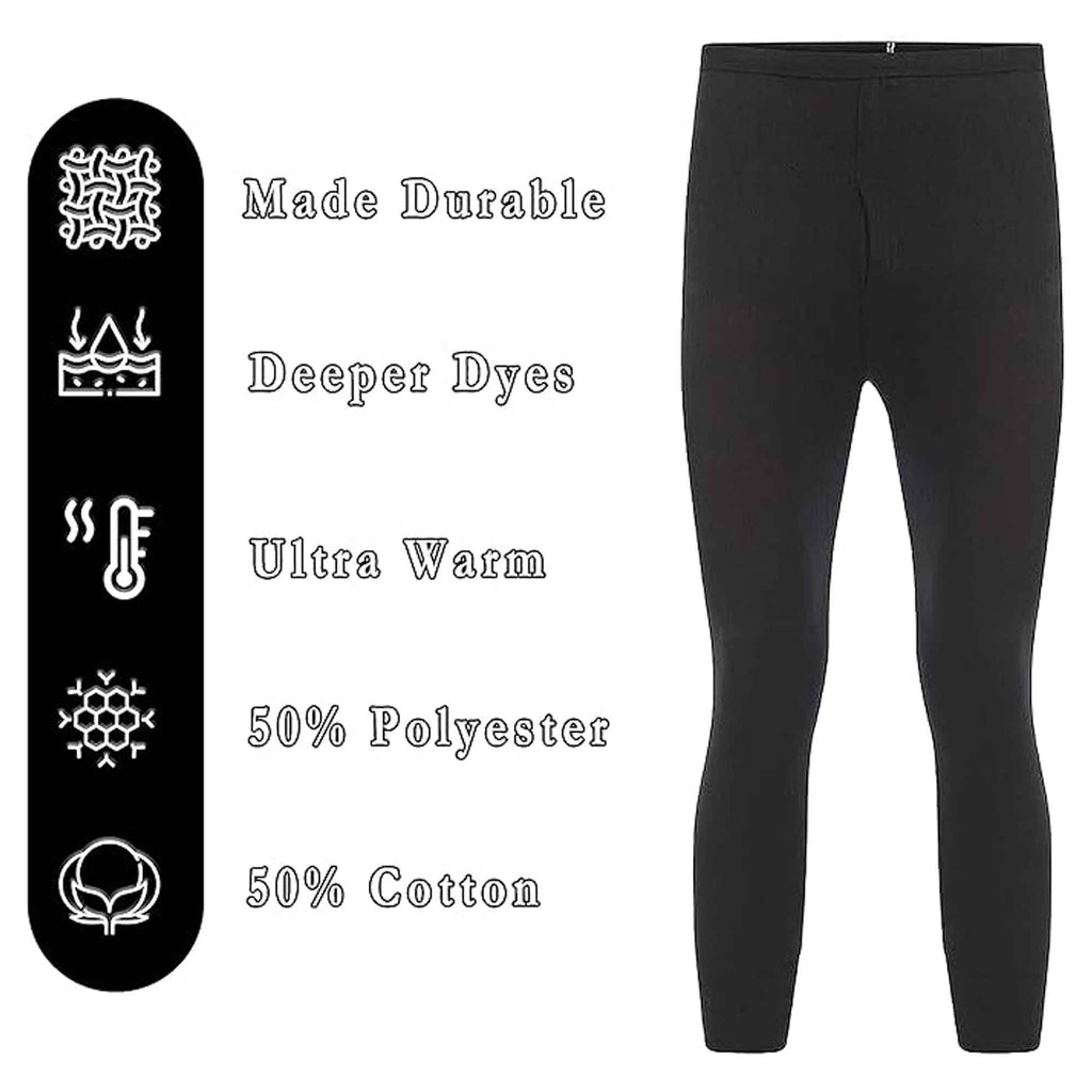 Heatwave Thermalwear Boys Long Johns 2 Pack Black Baselayer For School Camping And Skiing