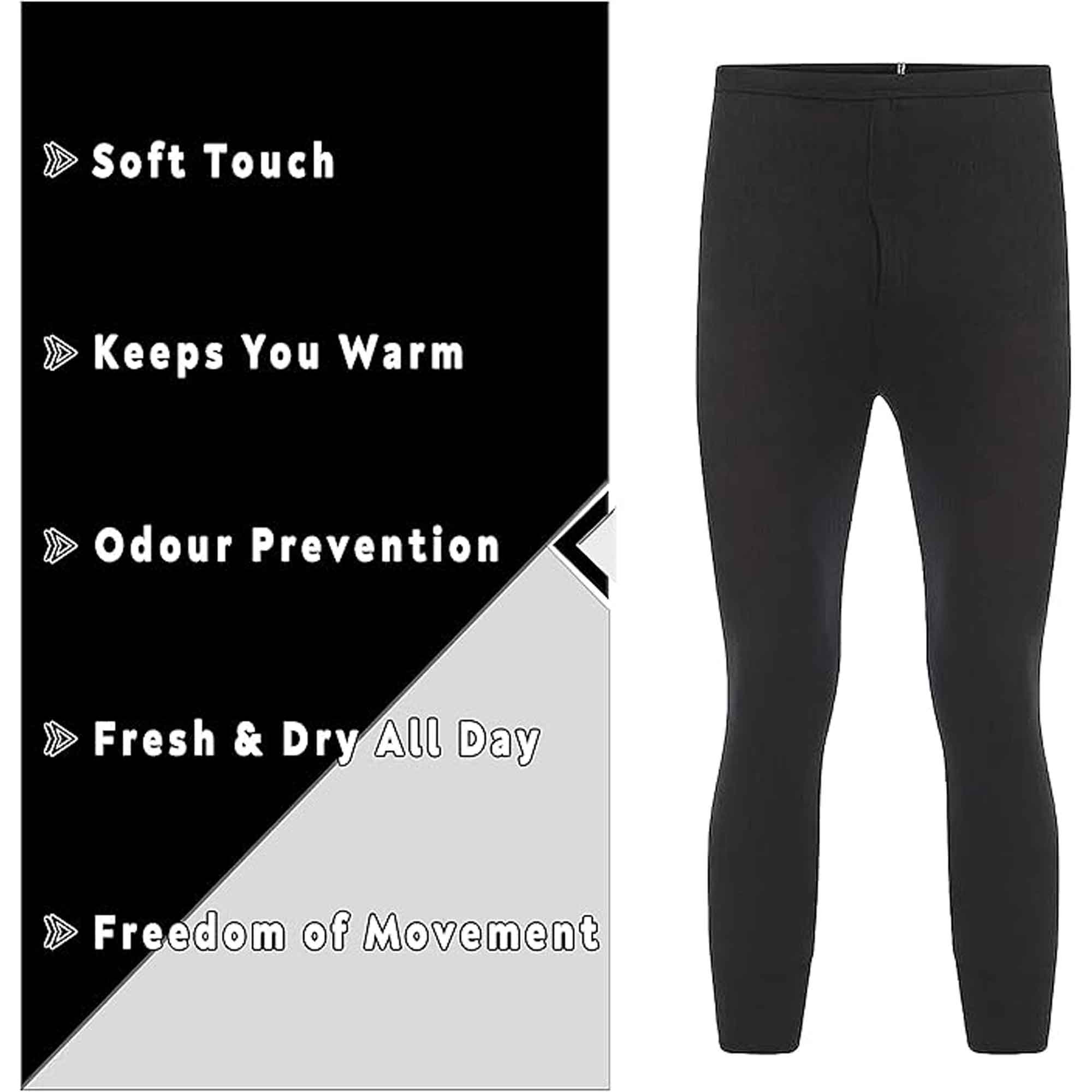 Heatwave Thermalwear Boys Long Johns 2 Pack Black Baselayer For School Camping And Skiing