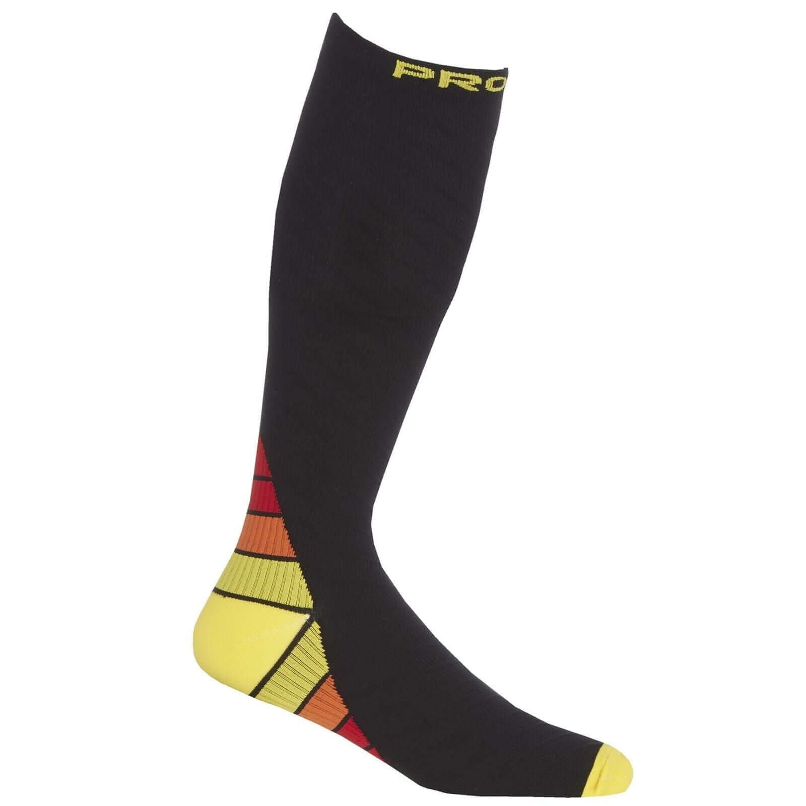 Sock Stack Men's Long Compression Socks 2 Pack Breathable Anti-Crimp Design Black Reinforced Heel and Toe Comfort
