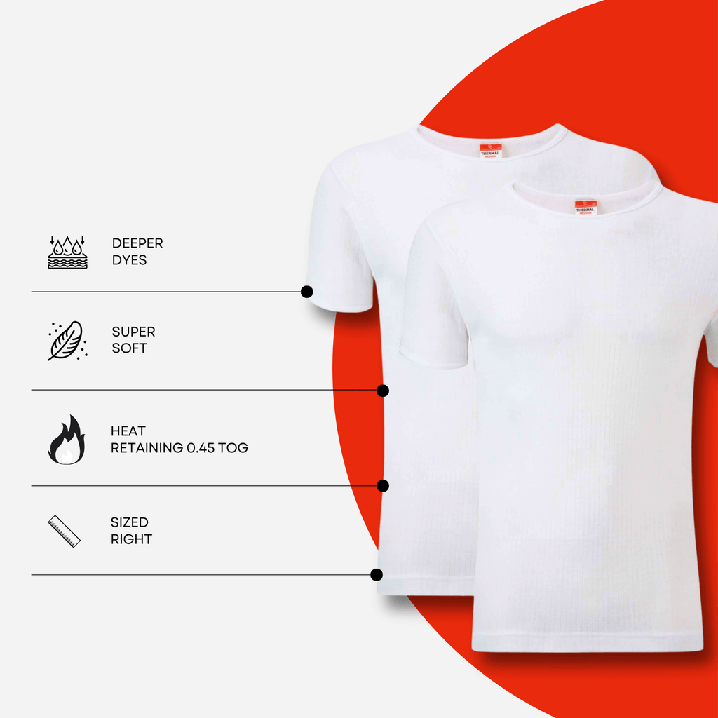 Heatwave Thermalwear 2 Pack Mens Thermal T Shirt Baselayer Brushed Yarn Insulated S-XXL