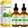 2-Pack Pure Vitamin E Oil 75,000 IU – Ultra Concentrated, Hexane-Free & Non-GMO for Skin, Hair & Nails