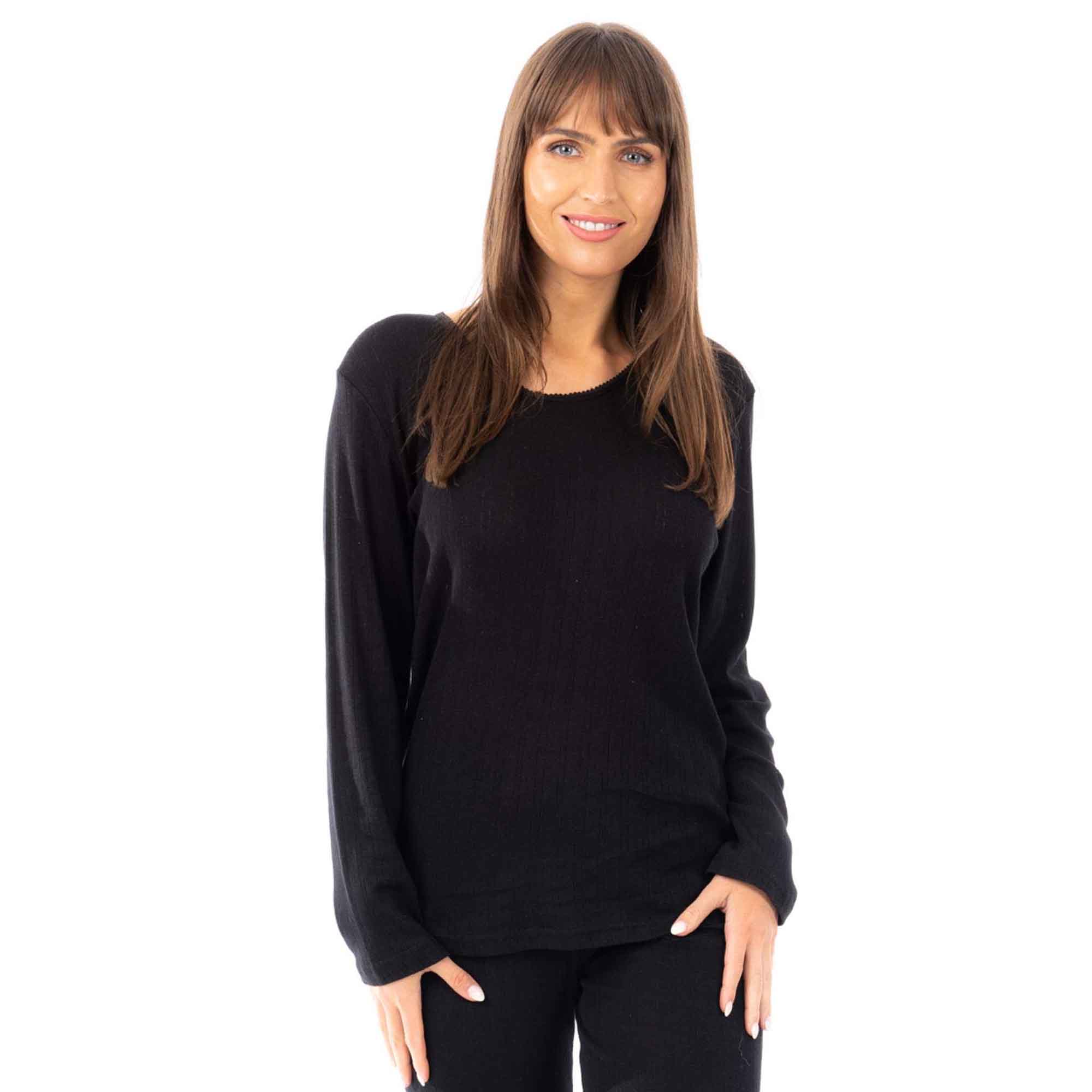 Heatwave Thermalwear Womens Thermal Long Sleeve Base Layer Top Pack Of 2 Insulated