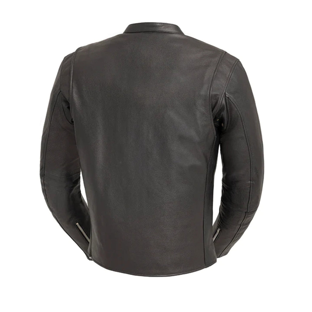 Men's Lined Asymmetric Leather Moto Jacket