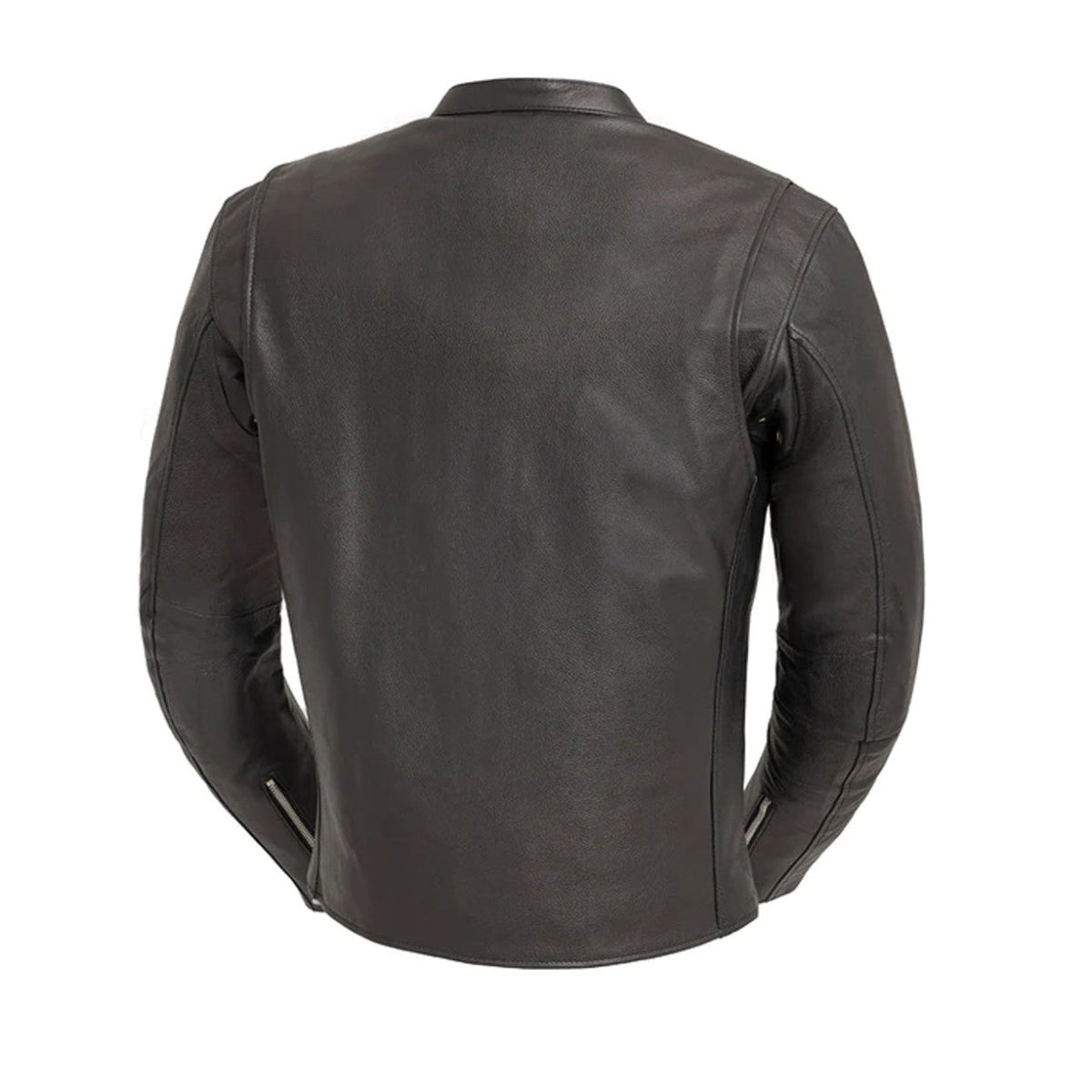 Men's Lined Asymmetric Leather Moto Jacket