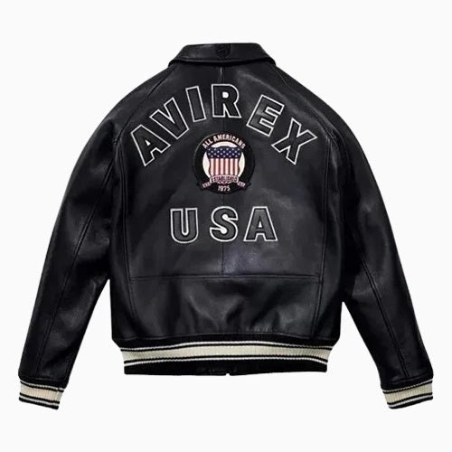Men's Avirex Leather Flight Bomber Jacket