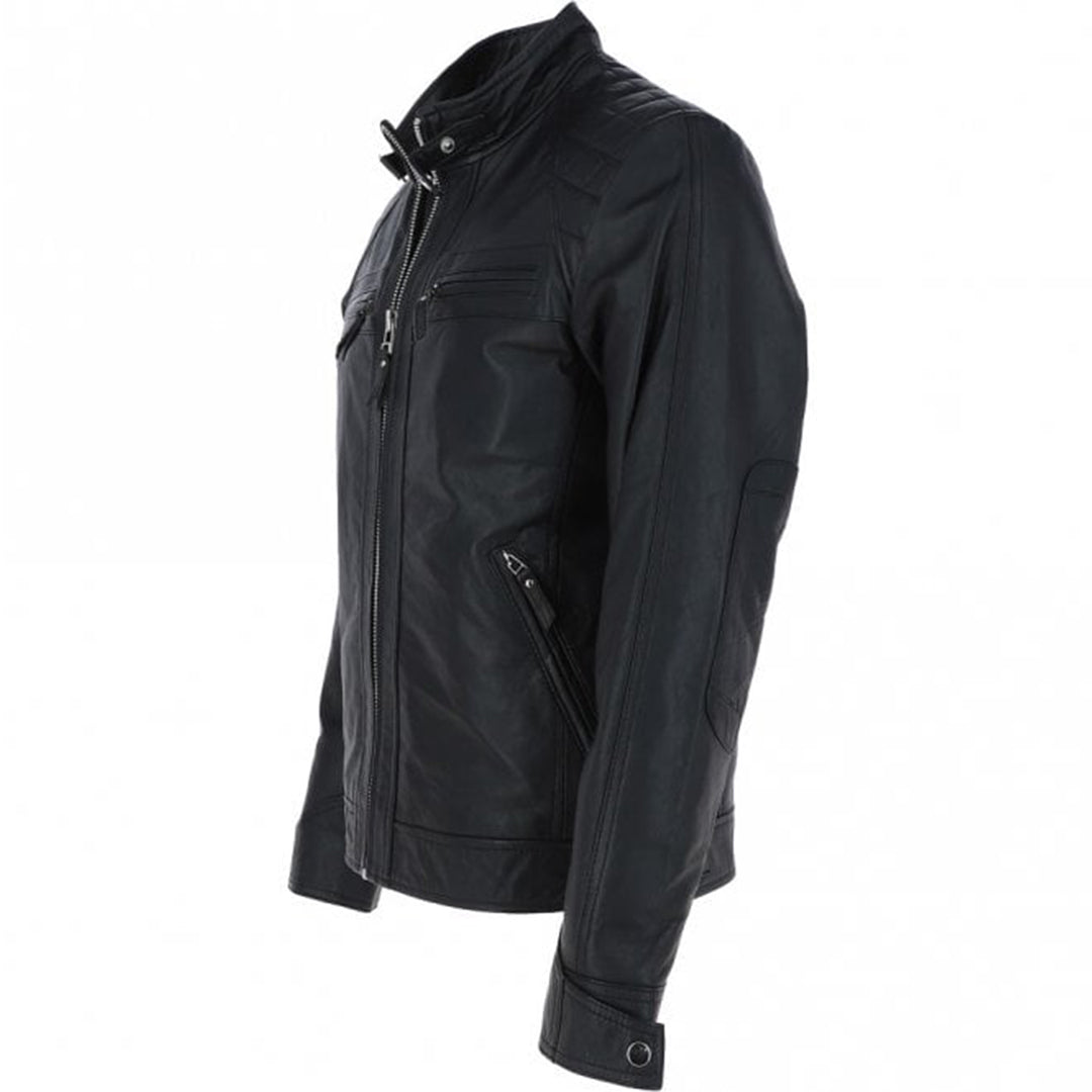 Men's Four-Pocket Leather Moto Jacket