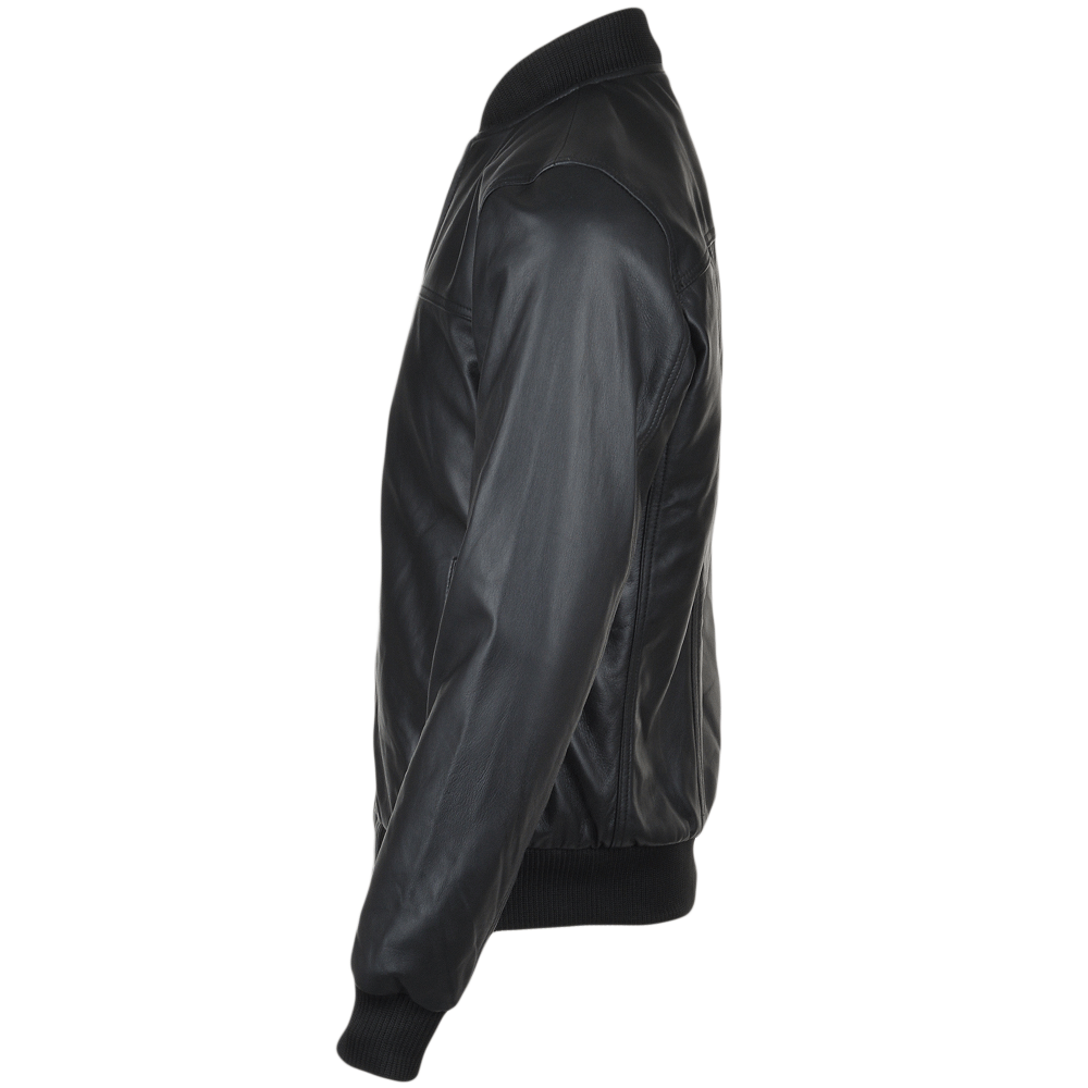 Men's Sheepskin Leather Bomber Jacket | Black, Brown & Cordovan