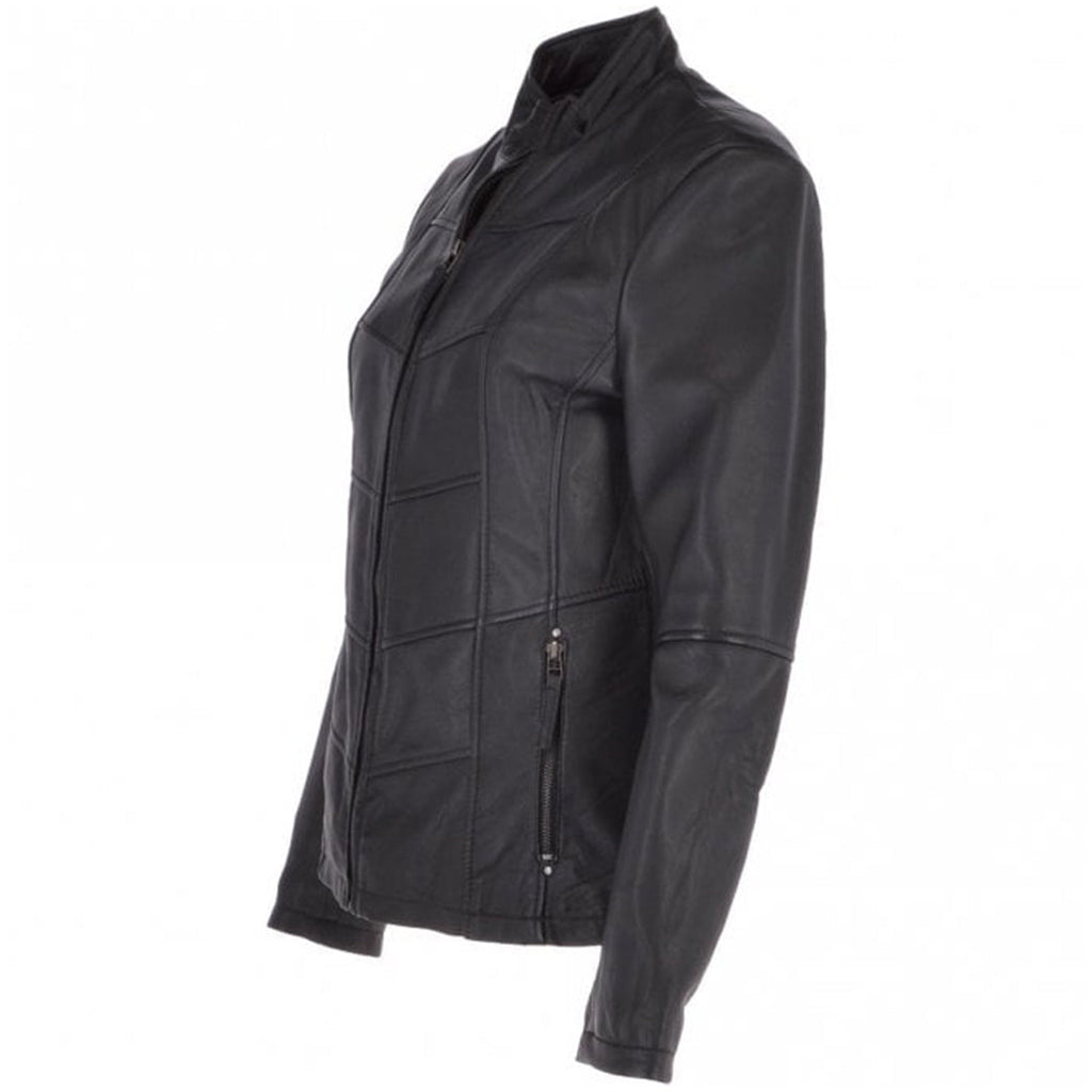 Women's Chevron Leather Biker Jacket