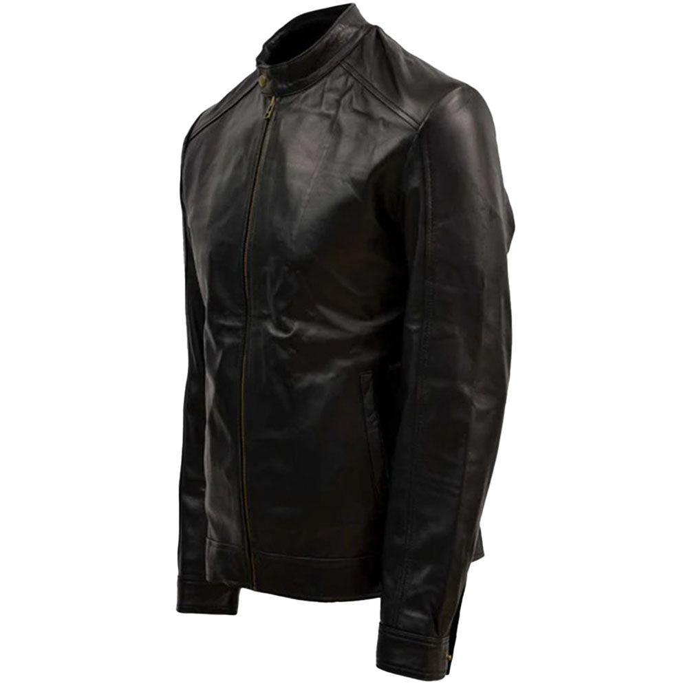 Men's Black Sheep Leather Moto Jacket
