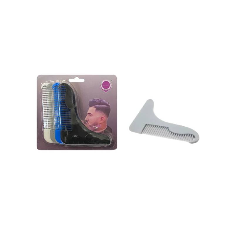 Plastic Barber Hair Beard Styling Clipper Guide Comb 9.5 x 11.5cm Pack of 4 Random Colours
