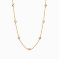 Rainbow Gemstone Necklace in 18k Gold Vermeil