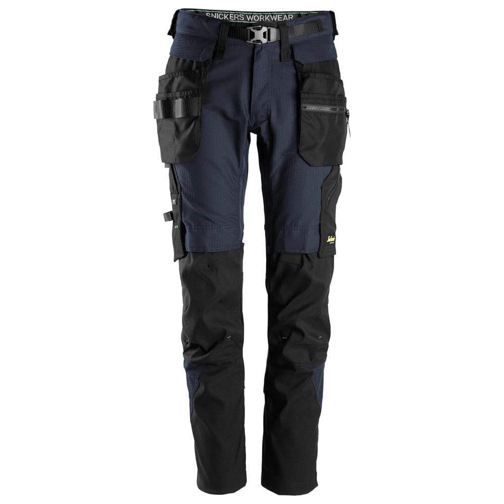 Snickers 6972  FlexiWork, Work Trousers+ Detachable Holster Pockets Navy Blue 33" Waist - 30" Leg