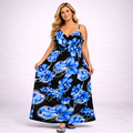 Strappy Maxi Dress with V Frilled Top
