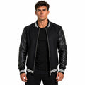 Men's Black Varsity-Style Jacket