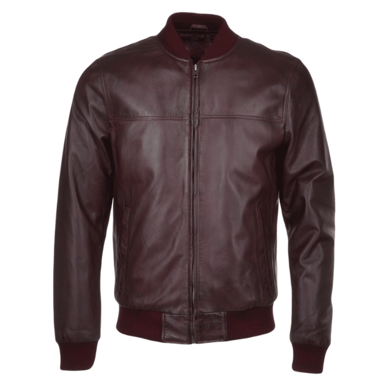 Men's Sheepskin Leather Bomber Jacket | Black, Brown & Cordovan
