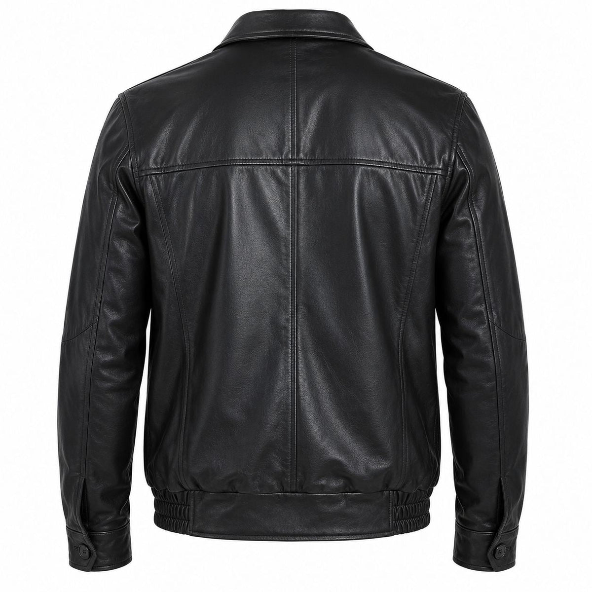 Men's Classic Leather Jacket | Black & Blue