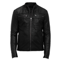Men's Slim-Fit Leather Biker Jacket