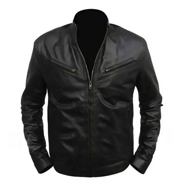 Men's Black Cowhide Cafe Racer Jacket