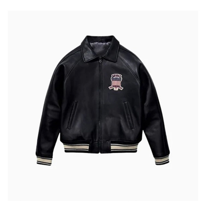 Men's Avirex Leather Flight Bomber Jacket