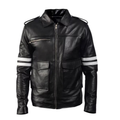 Men's Quilted Cowhide Cafe Racer Jacket