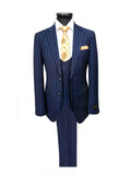 Navy Orange Stripe 3-Piece Suit