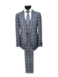 Grey Check Houndstooth 3-Piece Suit