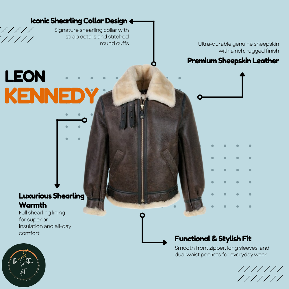 Leon Kennedy Inspired Brown Aviator Jacket