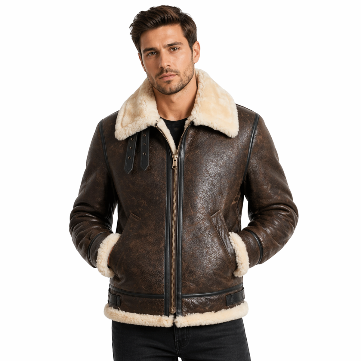 Leon Kennedy Inspired Brown Aviator Jacket