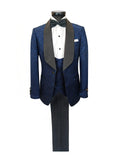 Navy Floral Style 3-Piece Tuxedo