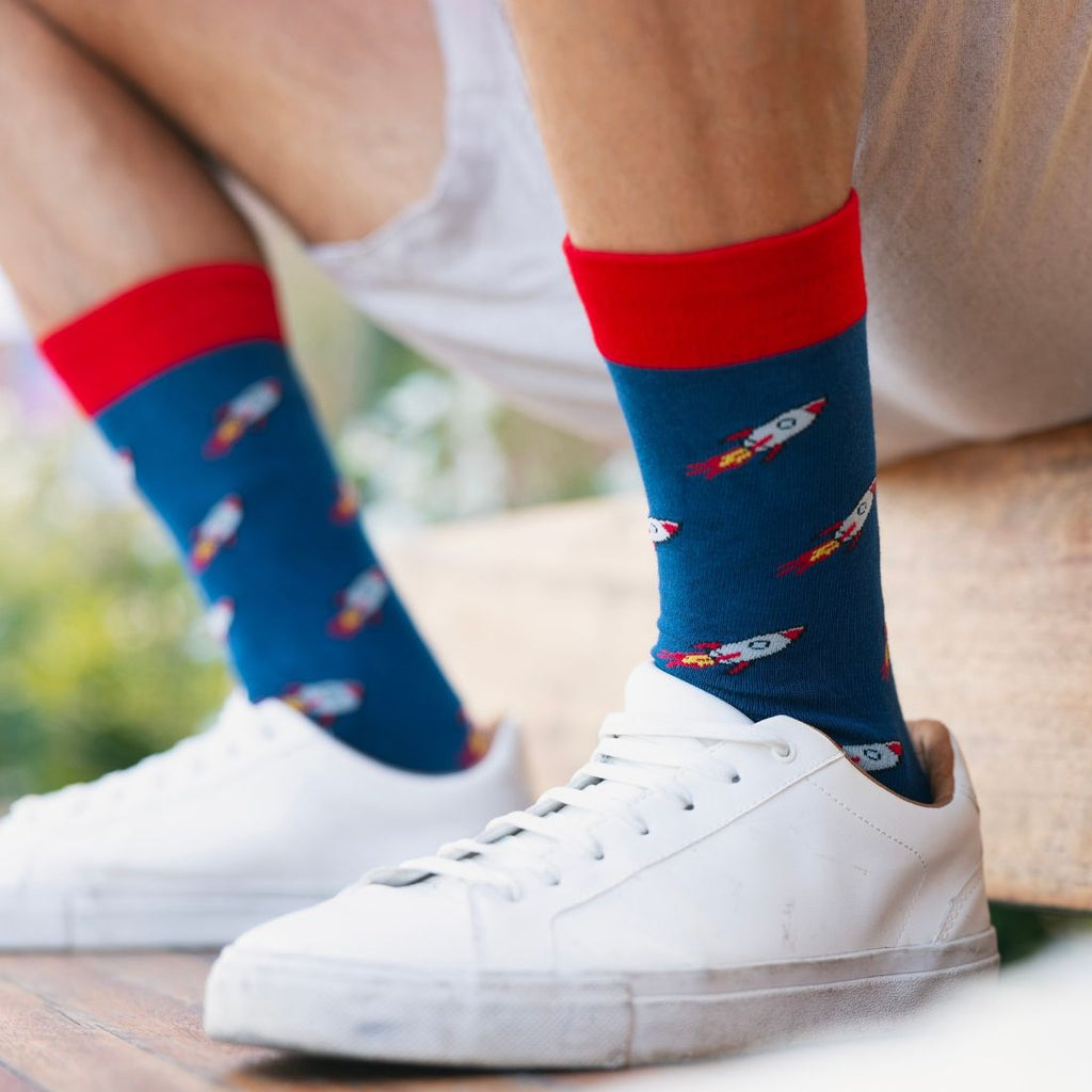 Rocket Ship Bamboo Socks