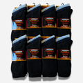 Heatwave Thermalwear Mens Black Thermal Socks 24 Pairs Double Brushed Knit Brushed Base Layer Warmth