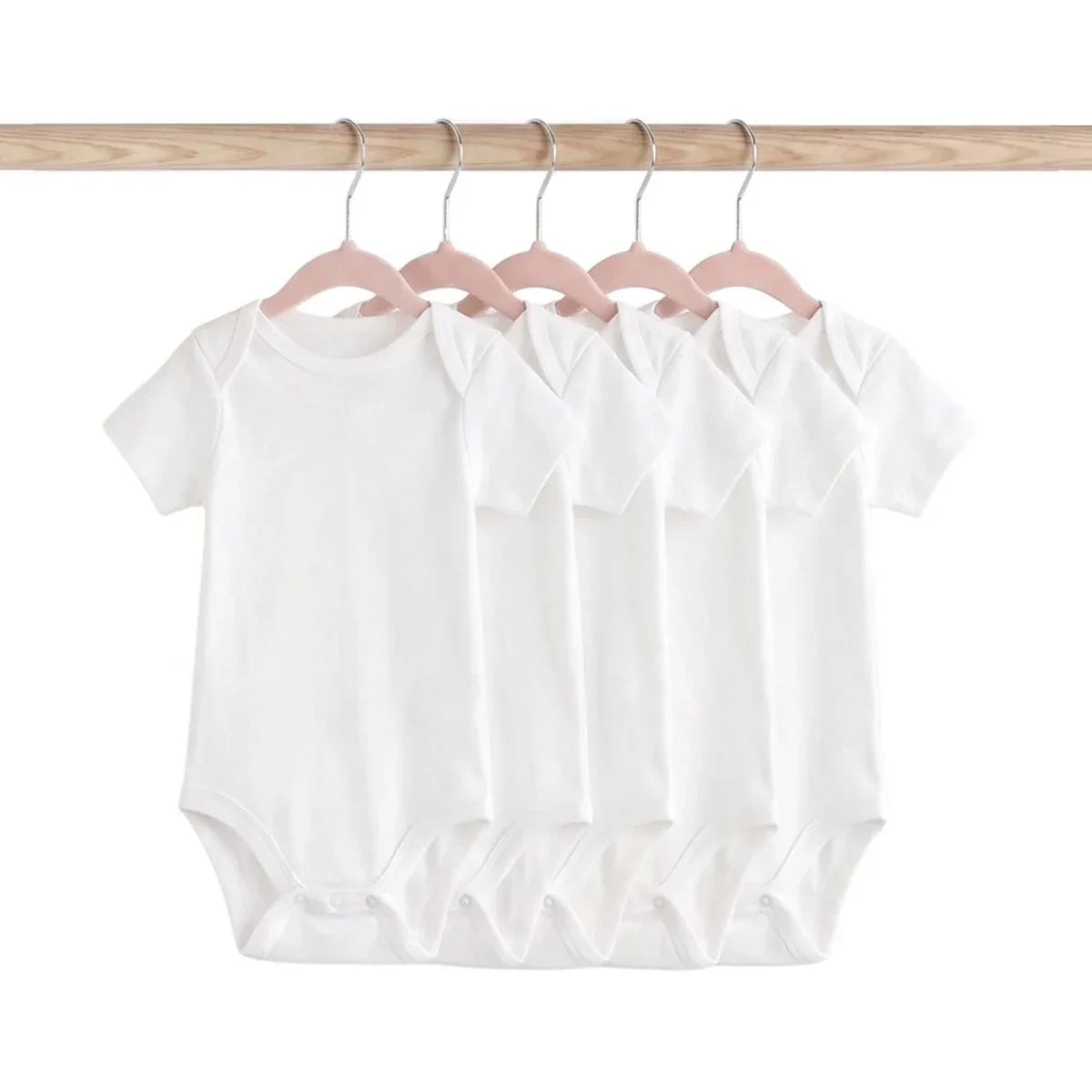 HelloBaby Unisex Short Sleeve Bodysuit 5 pcs