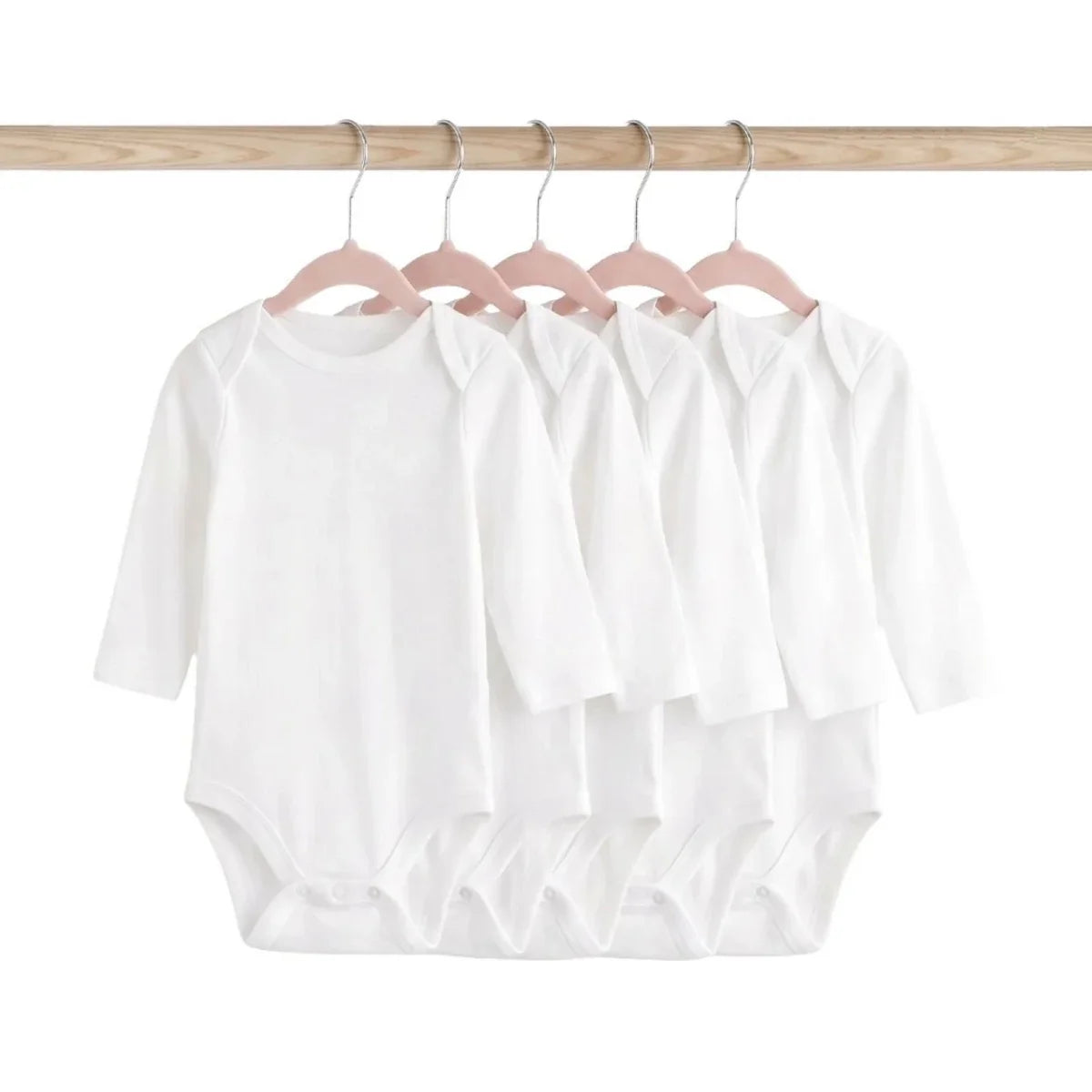 HelloBaby Unisex Long Sleeve Bodysuit 5 pcs