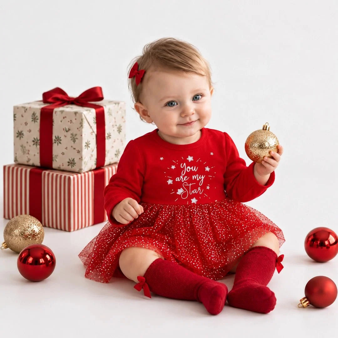 HelloBaby Long Sleeve Baby Bodysuit Dress (1-3 Months to 12 Months)