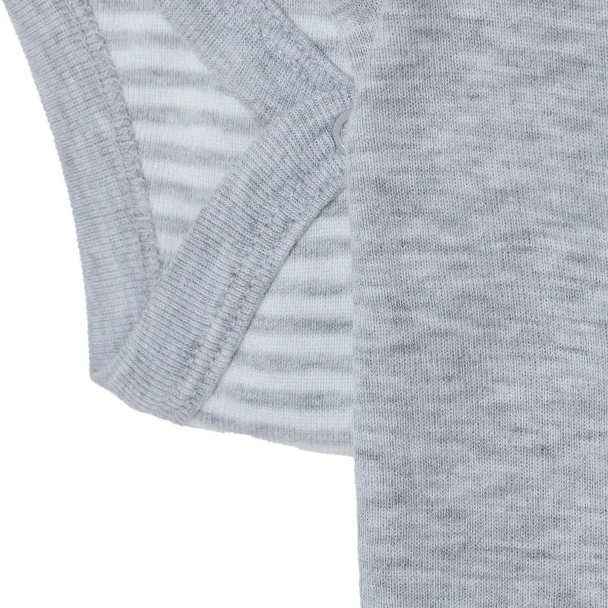 HelloBaby 2 Pack Striped Short Sleeve Baby Bodysuits (1-3 Months to 2-3 Years) - Grey