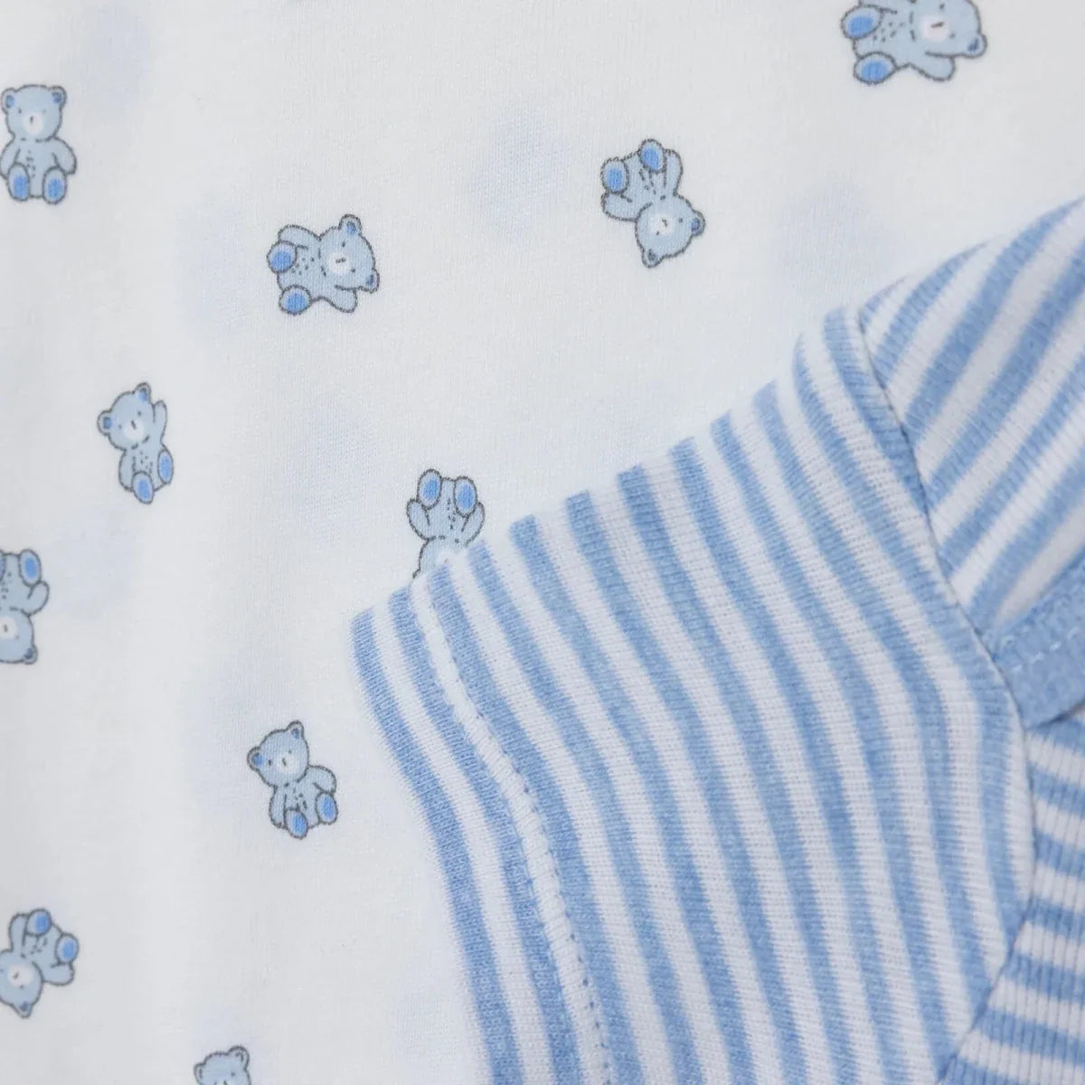 HelloBaby 2 Pack Bear Print Short Sleeve Baby Bodysuits (1-3 Months to 2-3 Years) - Light Blue