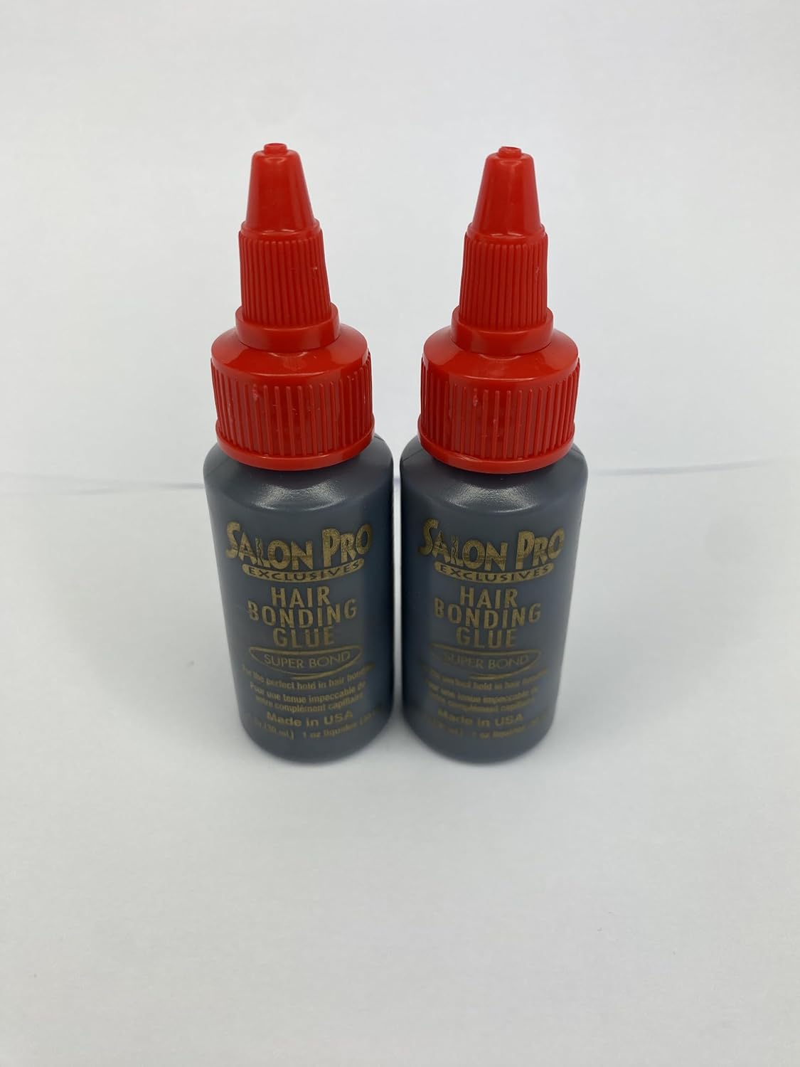 Salon Pro Hair Bonding Wig Glue Super Bond Strong Hold for Weft, Eyelash & Quick Weave Applications - Pack of Two 30 ml Bottles
