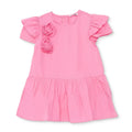 HelloBaby Floral Print Crew Neck Short Sleeve Baby Dress (6-9 Months to 4-5 Years) - Pink