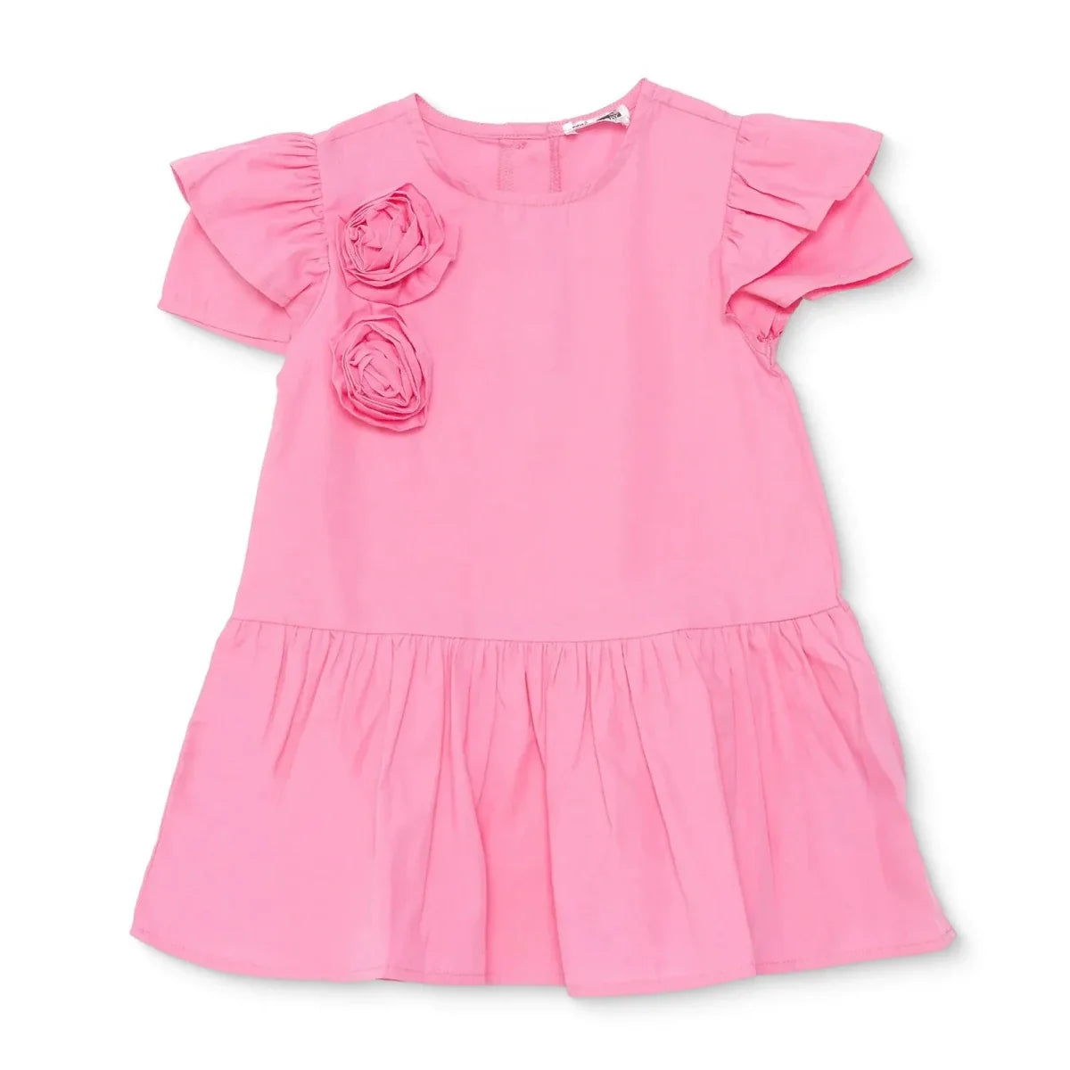 HelloBaby Floral Print Crew Neck Short Sleeve Baby Dress (6-9 Months to 4-5 Years) - Pink