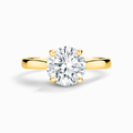 2 ct Round Solitaire Moissanite Engagement Ring in 18k Gold Vermeil