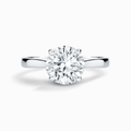 2 ct Round Solitaire Moissanite Engagement Ring in Sterling Silver