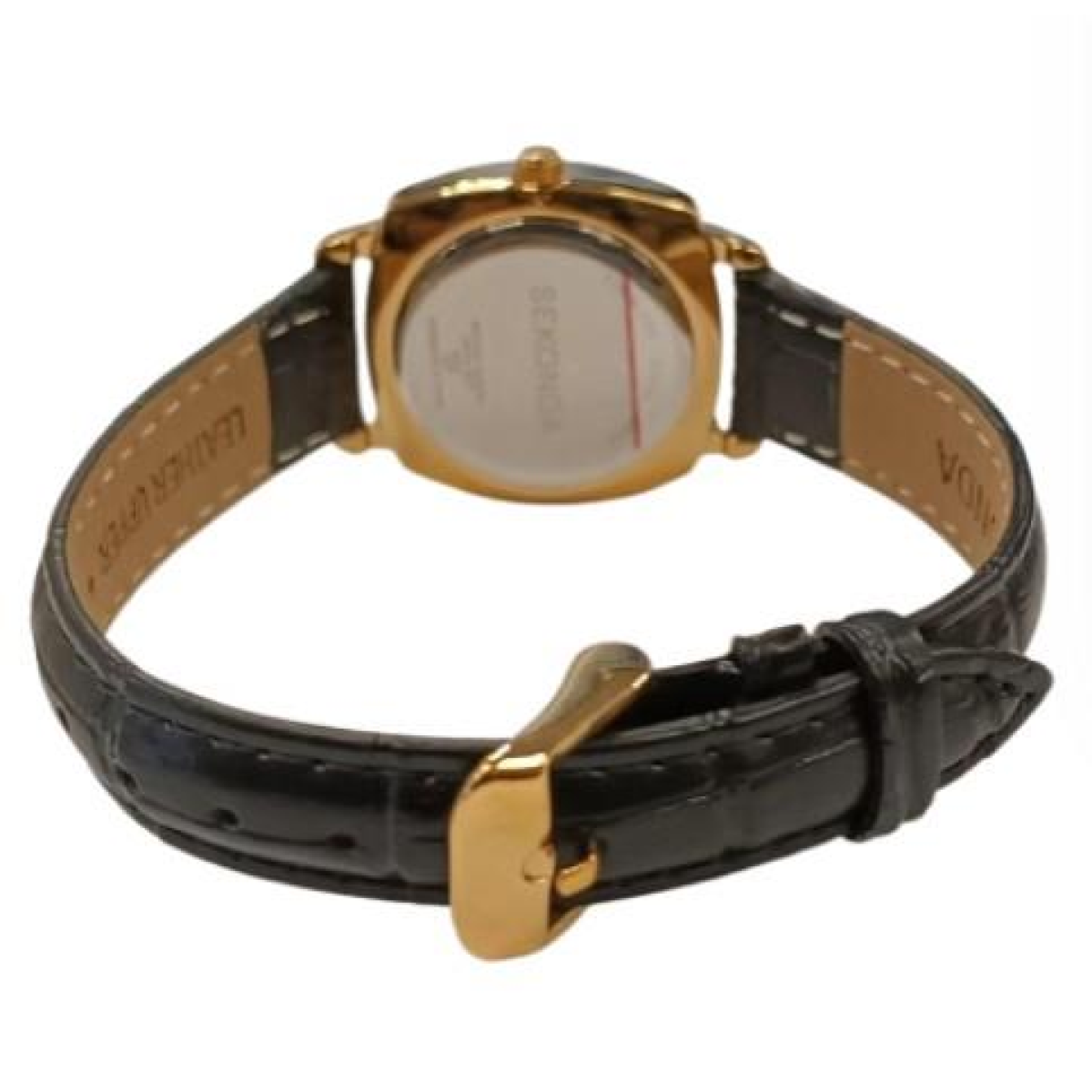 Sekonda Ladies Basic Big Number White Dial Black Leather Strap Watch 40437