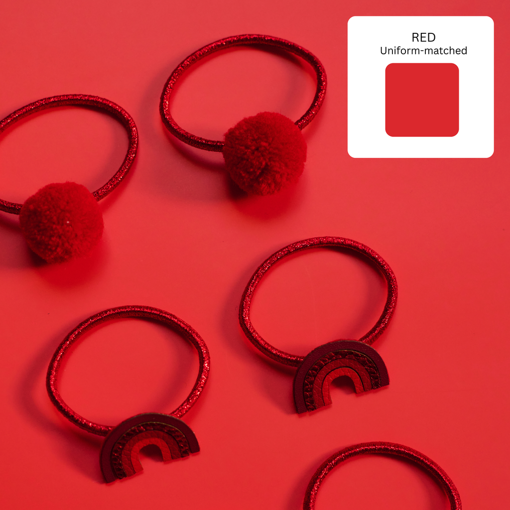 Red School Hair Clips, Bobble Hair Ties, Headband & Bag | The Gift Set
