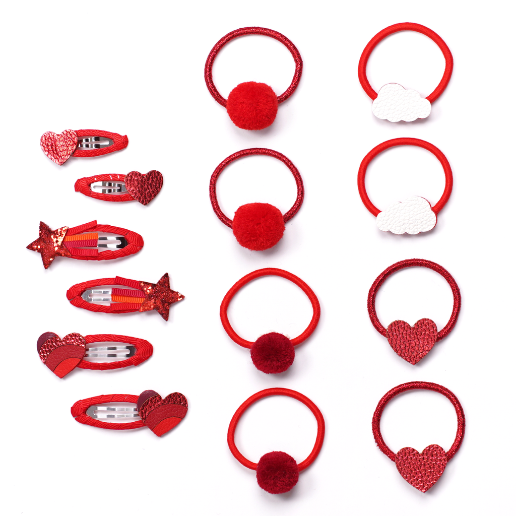 Red School Hair Clips & Bobble Hair Ties | The Essential Set